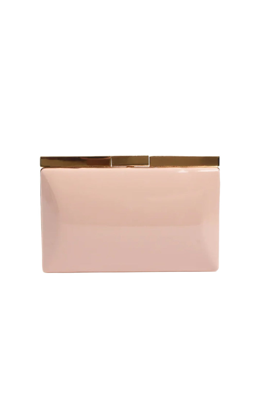 Simona gloss structured clutch peach