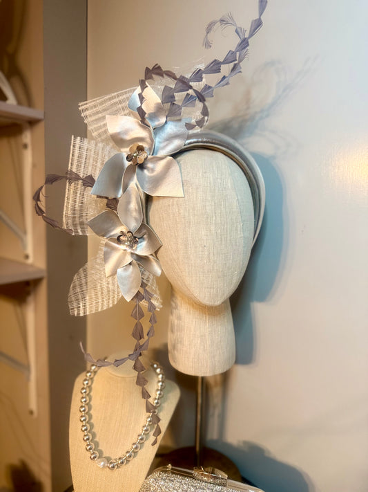 “Sylvie” silver pleather statement