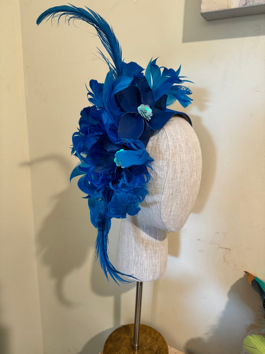 Blue feather floral