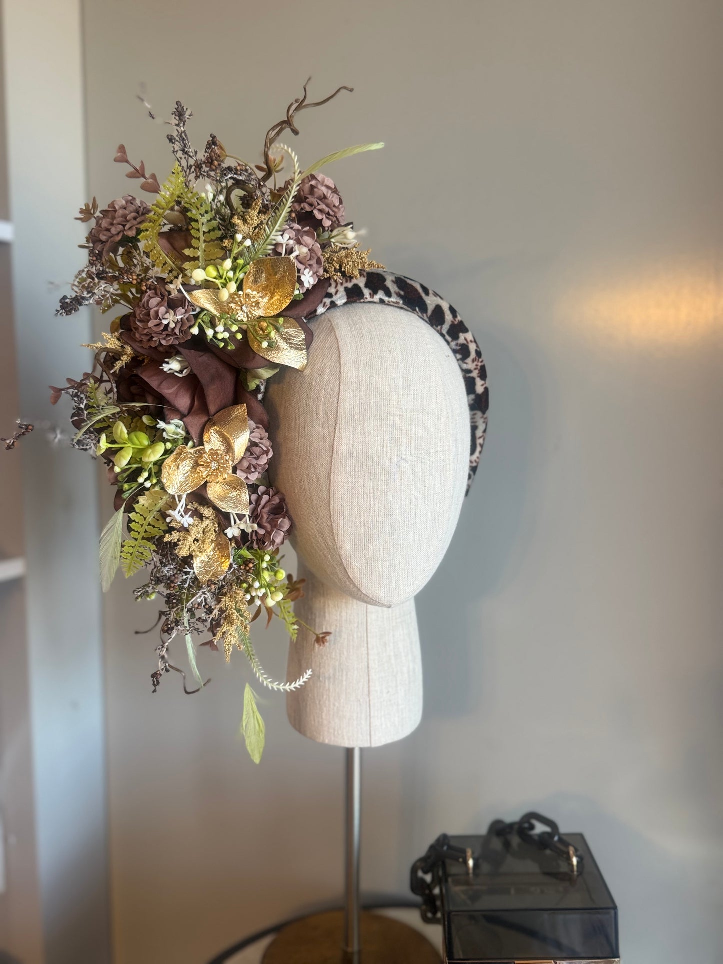 “Lettie” leopard  gold floral