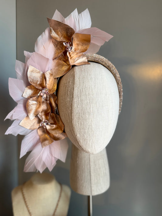 “Greta” rose gold & pink statement