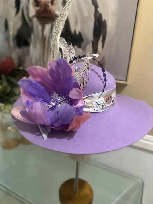 “Miriam” lilac felt/wool hat size 58cm