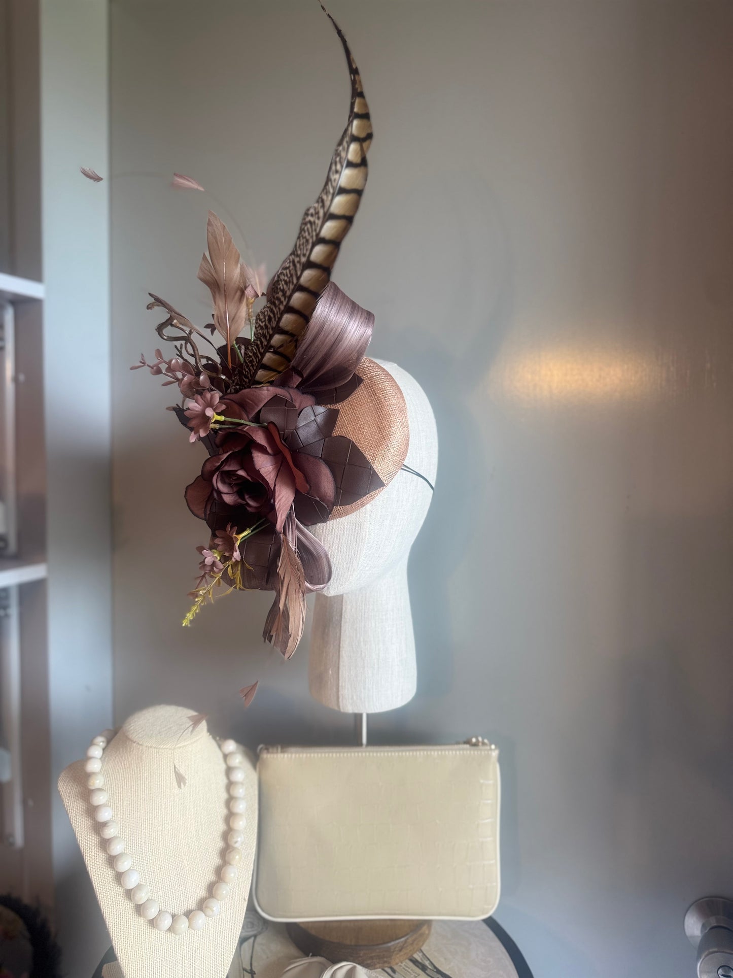 “Jackie” brown floral statement