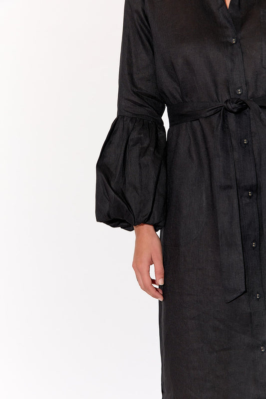 Grace long bubble sleeve linen dress size 14