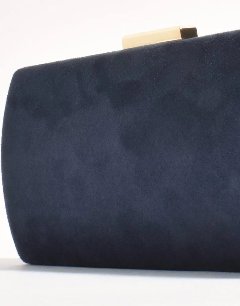 Clea Navy structured clutch