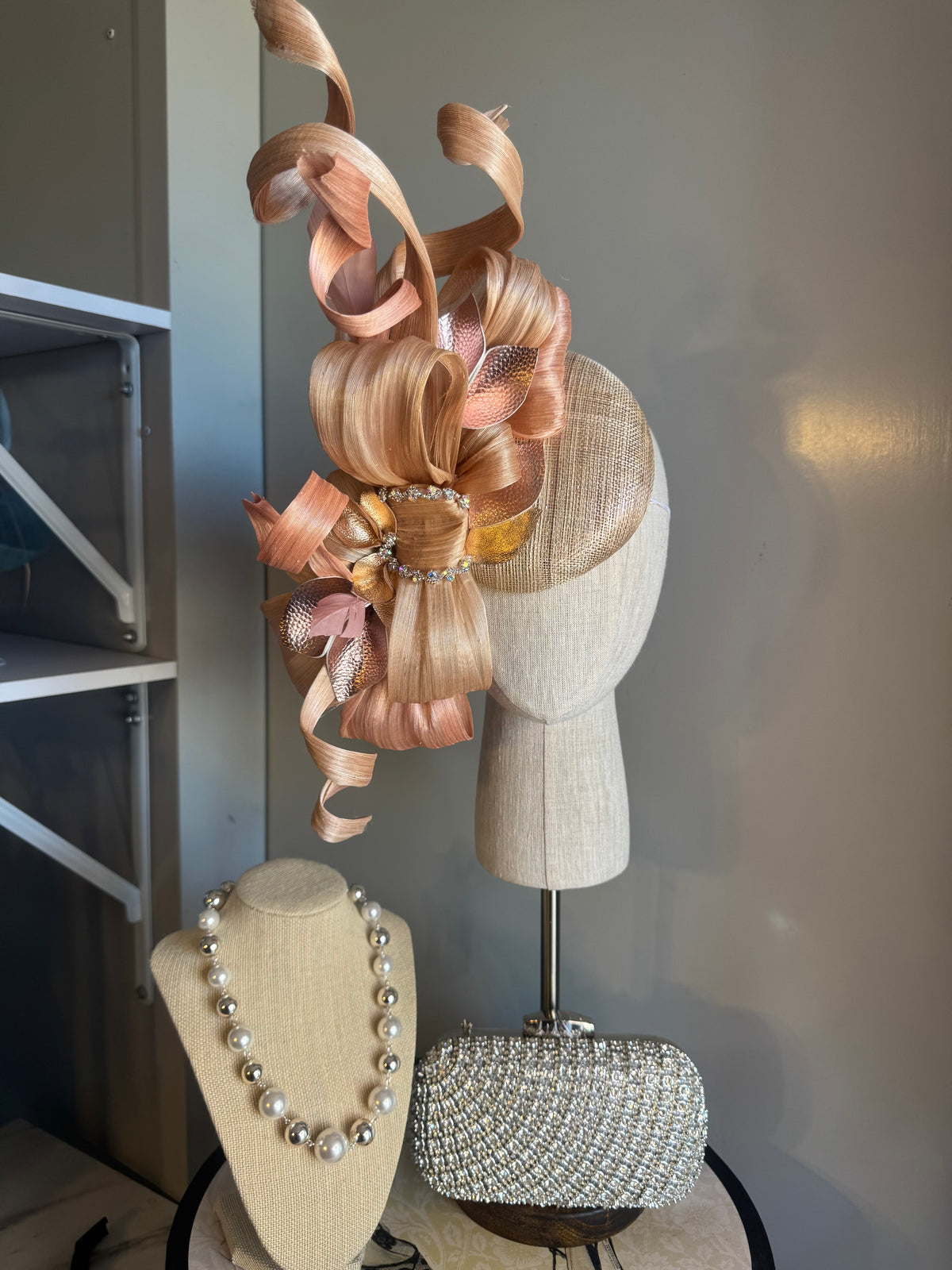 “Jess” blush pink & rose gold statement
