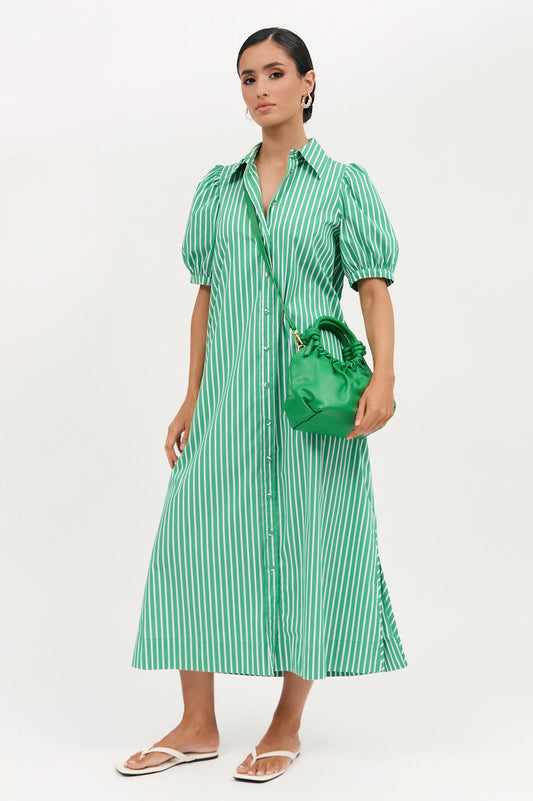 Knotted handle slouchy handbag green
