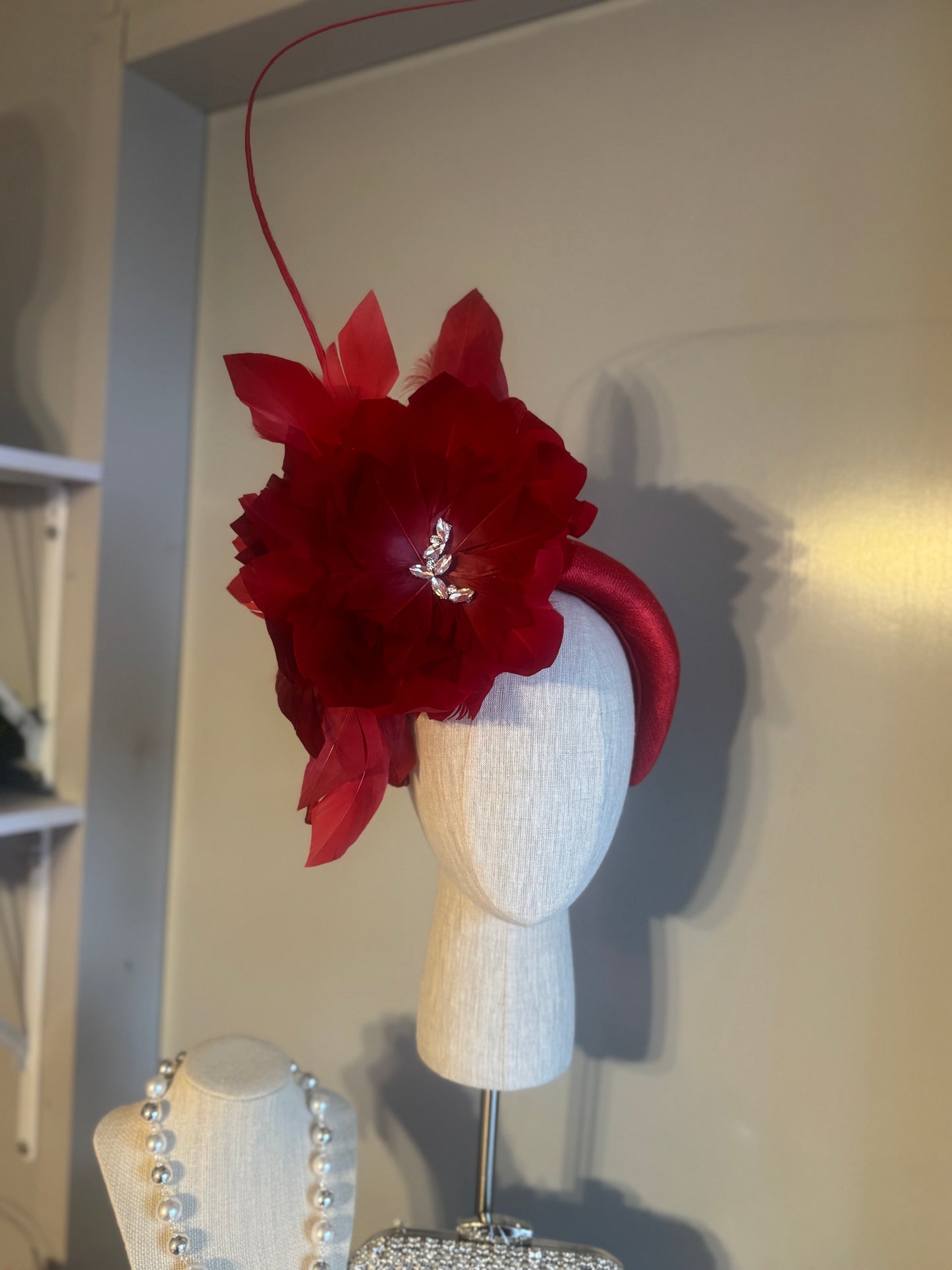 “Taylor” Red feather statement