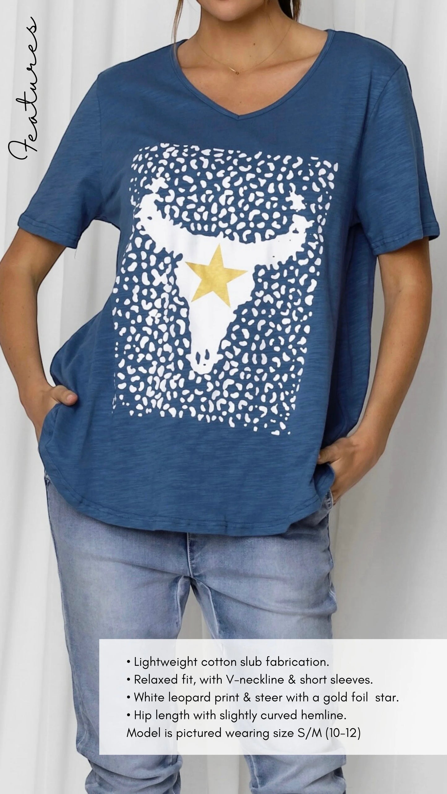 Lily love the Label Blue leopard bull T.Shirt. Size XS/S