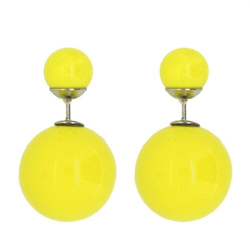 Neon yellow ball earrings