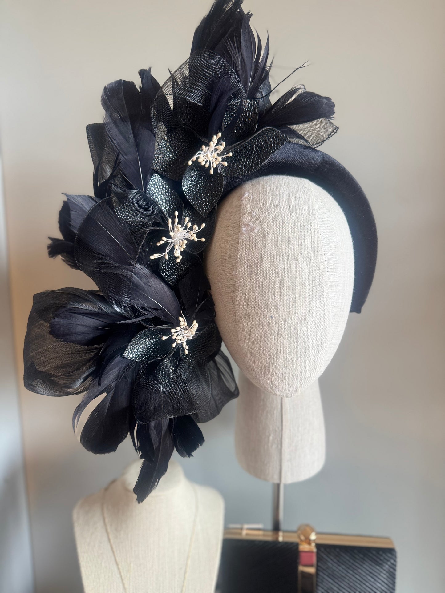 “Felicity” black & off white pleather statement