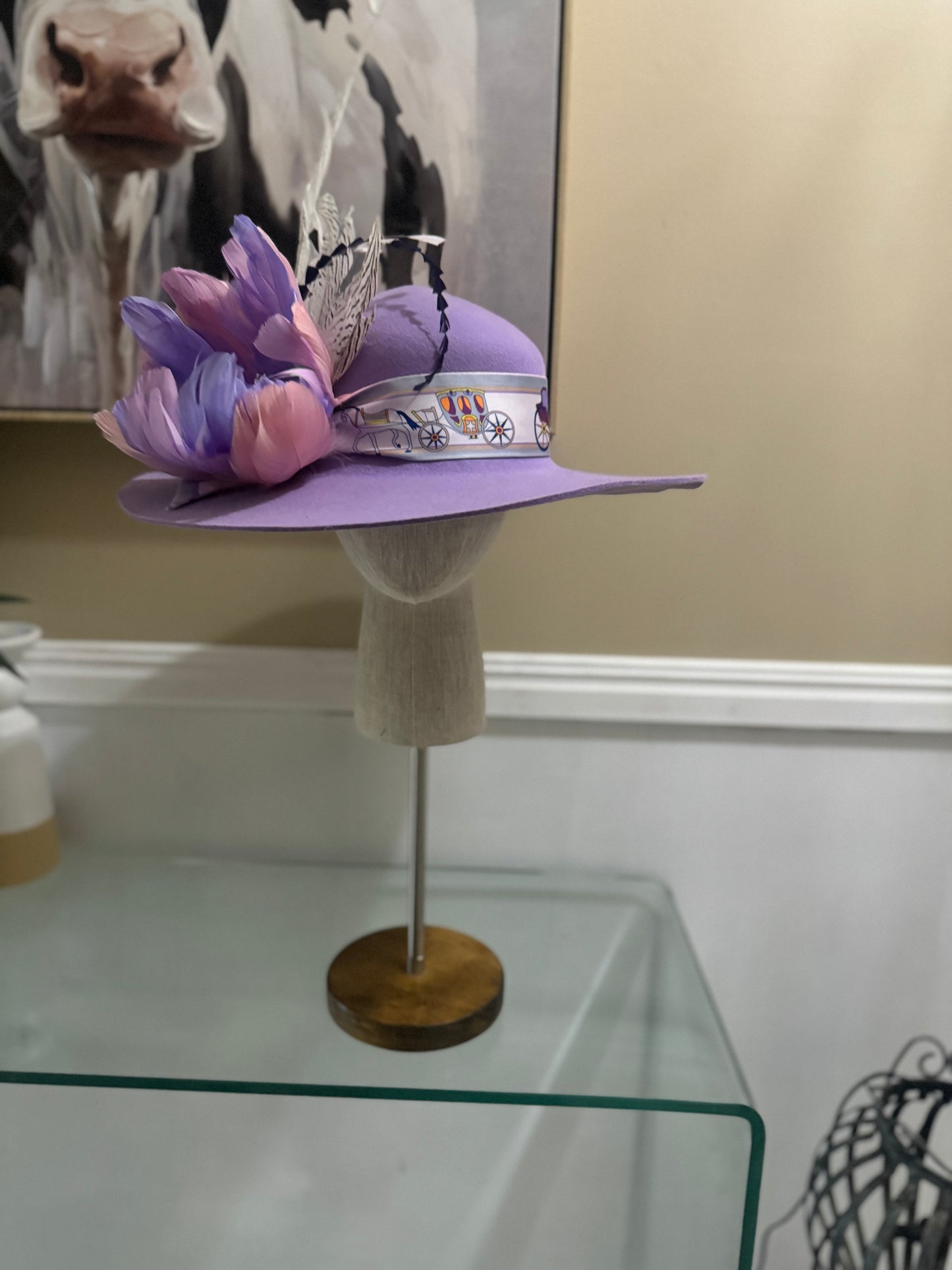 “Miriam” lilac felt/wool hat size 58cm