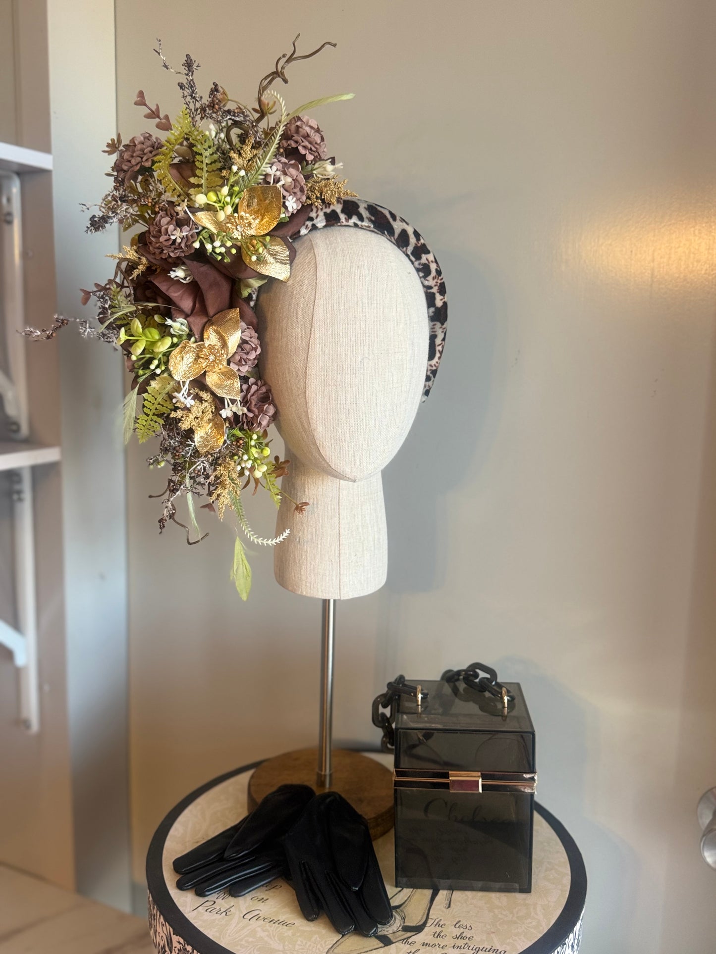 “Lettie” leopard  gold floral