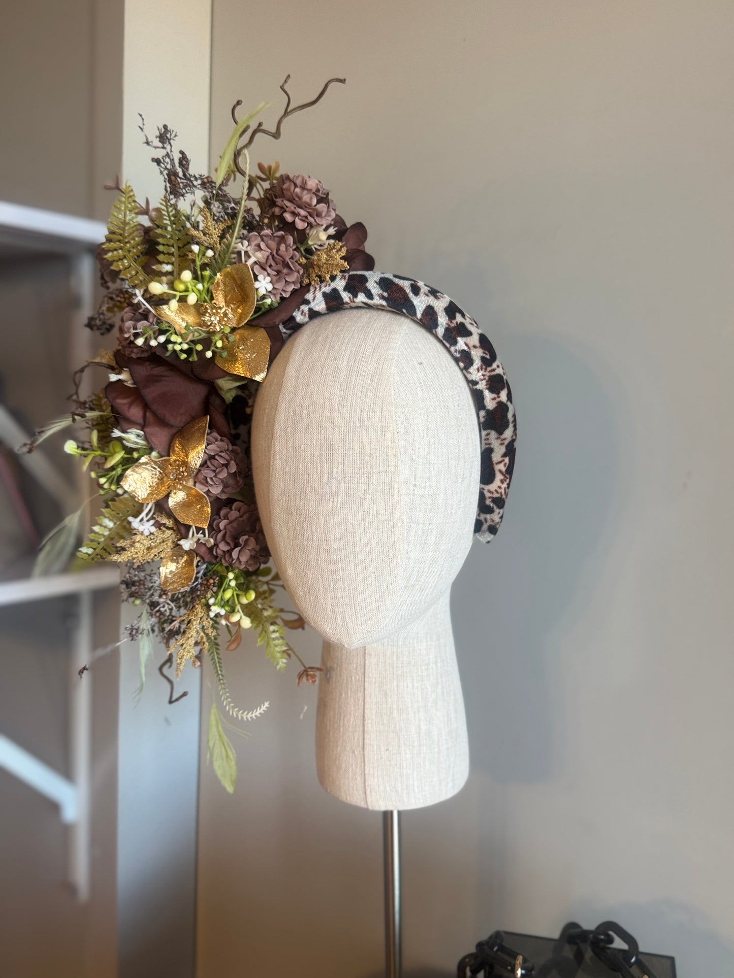 “Lettie” leopard  gold floral