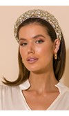 Adorne cream/blush jewel headband