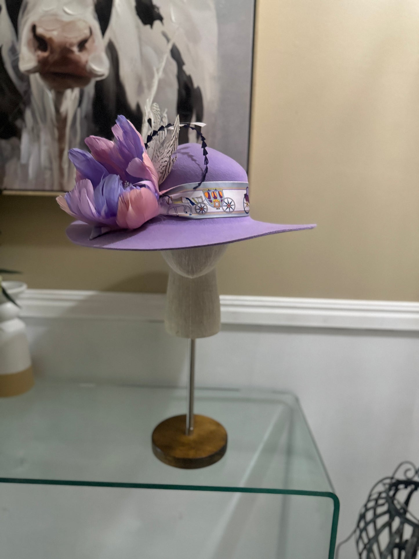“Miriam” lilac felt/wool hat size 58cm