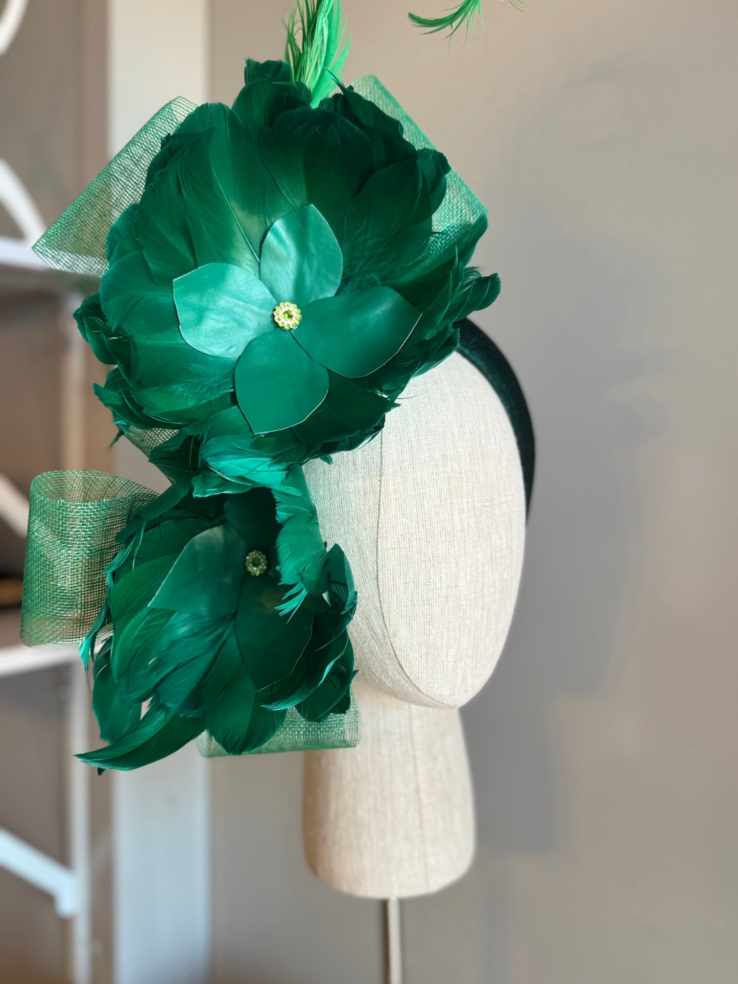 “Jackie” Green feather statement