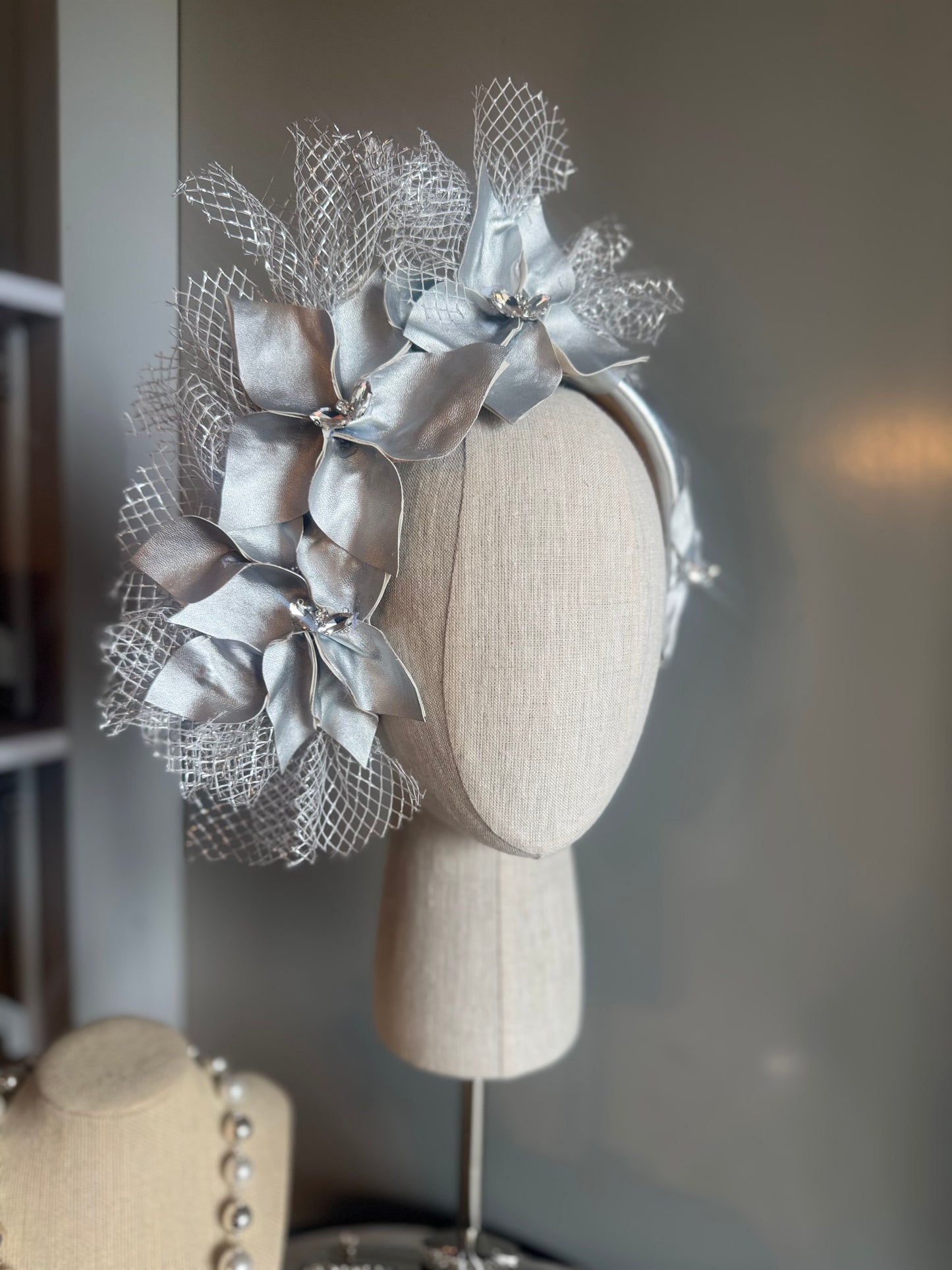 “Joy” silver pleather statement