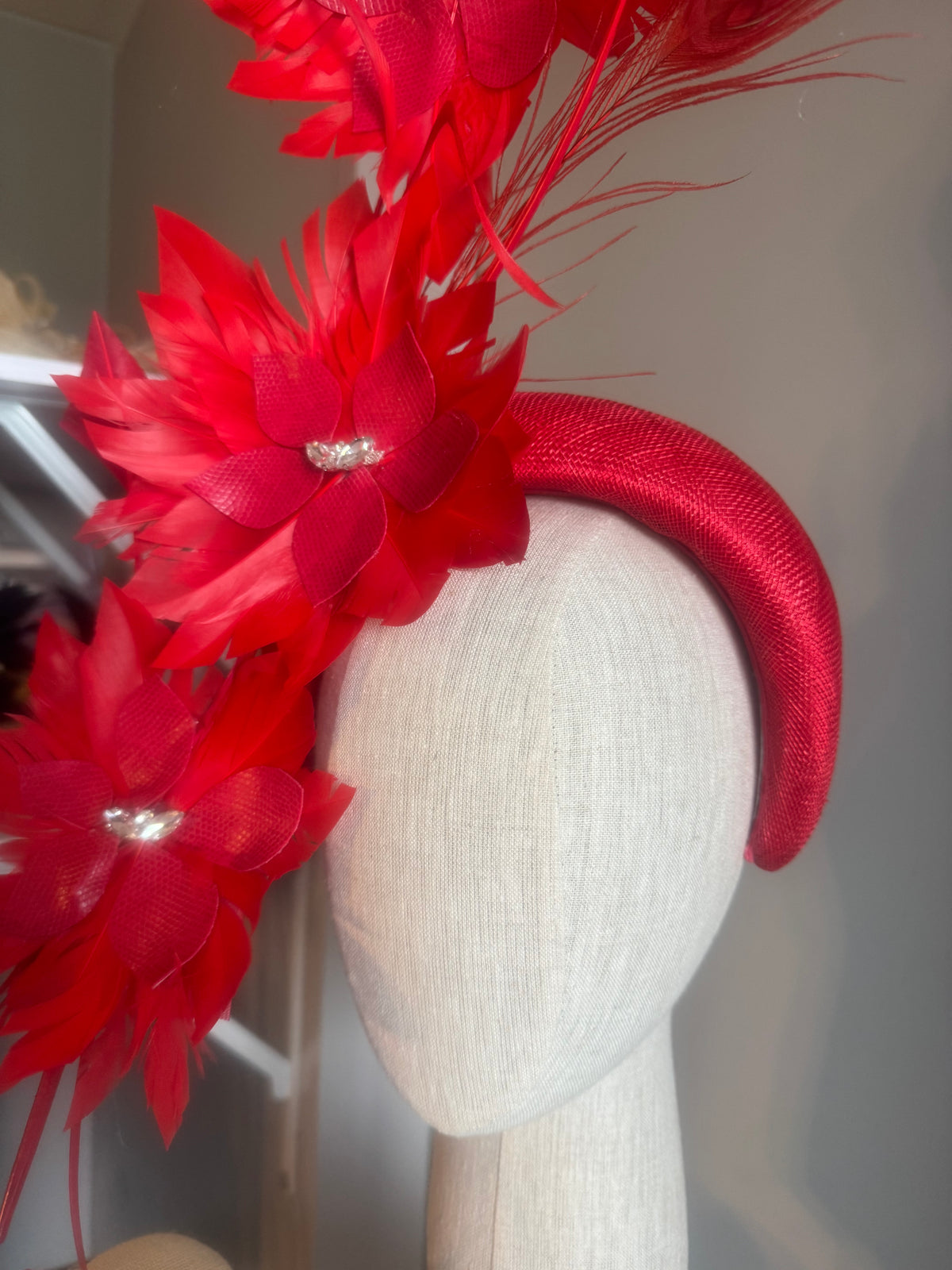 “Charlotte” Red feather statement