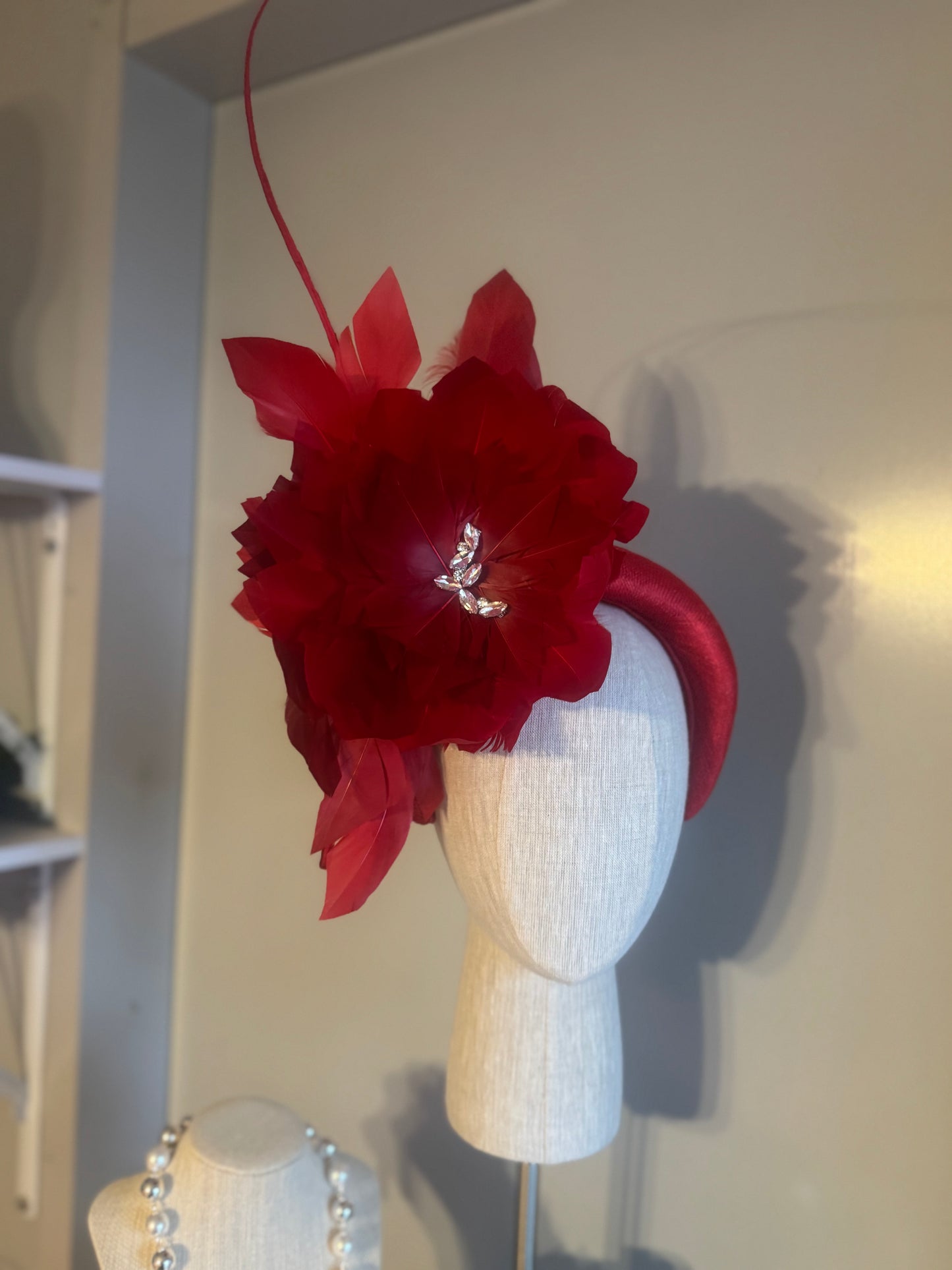 “Taylor” Red feather statement