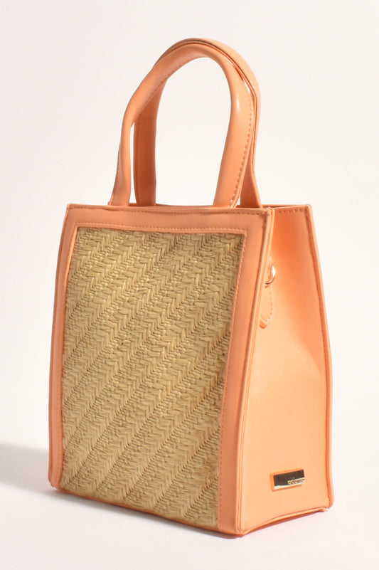 Lyla Woven Structured Mini Tote Bag