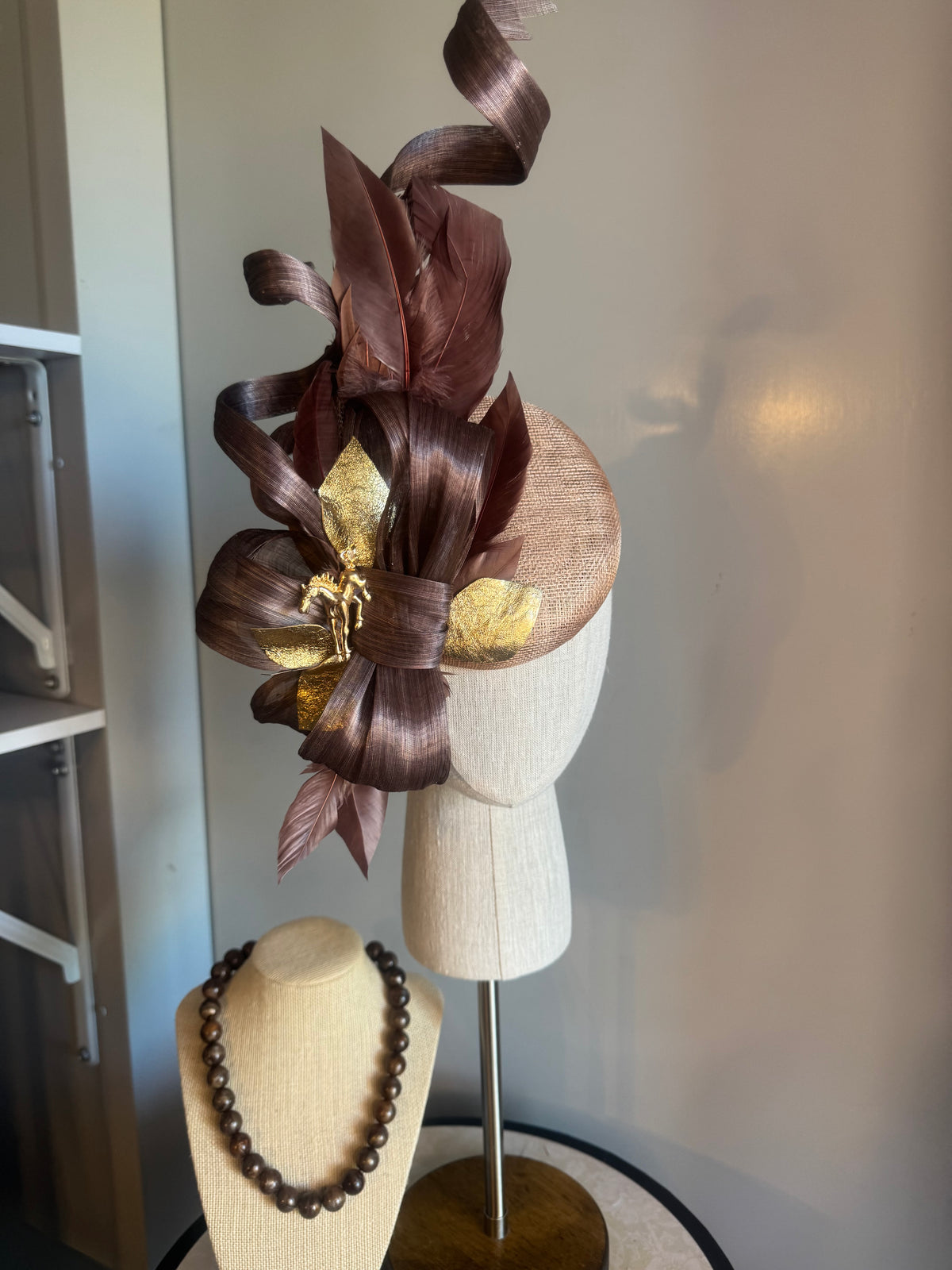 “Rita” brown & Gold statement