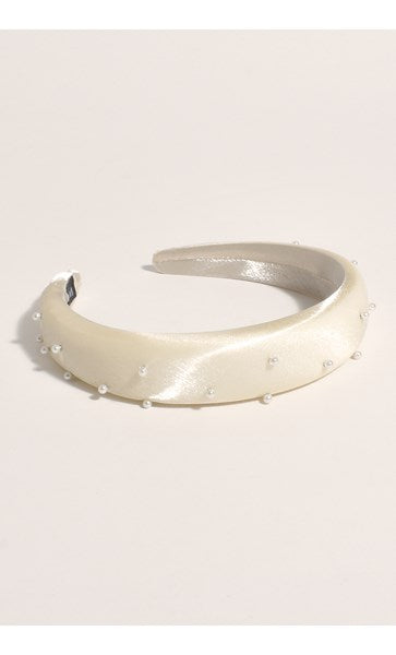 Adorne satin pearl headband