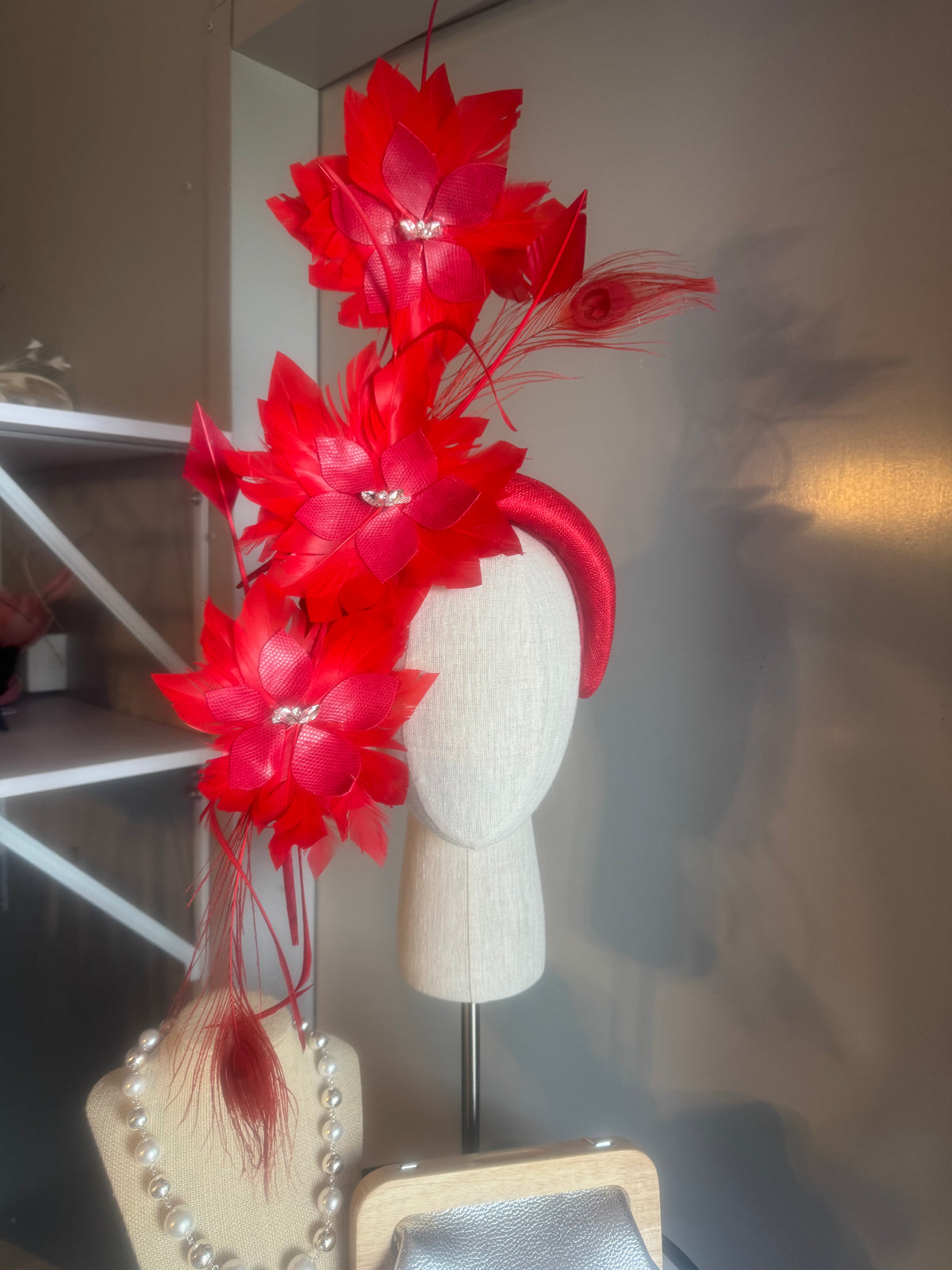 “Charlotte” Red feather statement