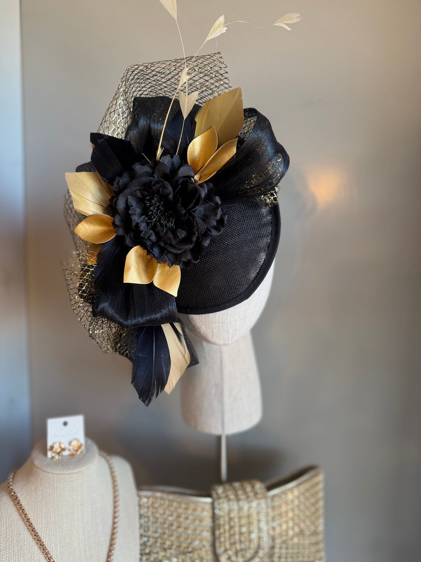 “Samantha” black & gold statement