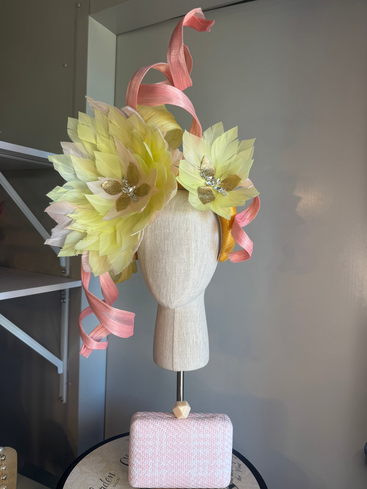 “Pia” yellow,pink and gold statement