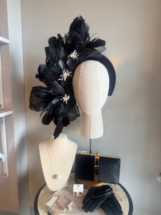 “Felicity” black & off white pleather statement