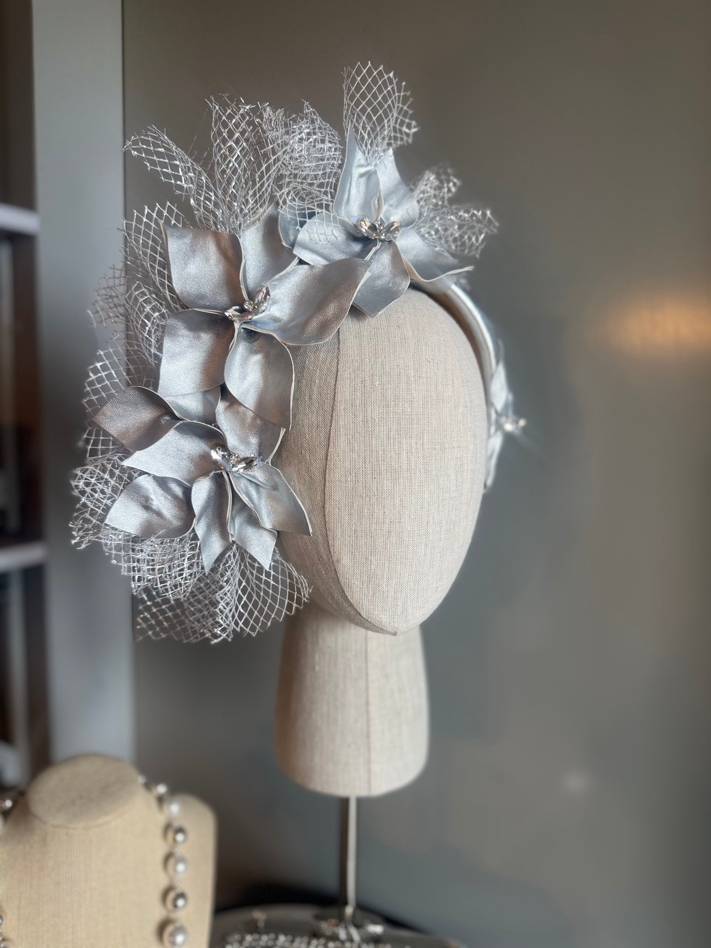 “Joy” silver pleather statement
