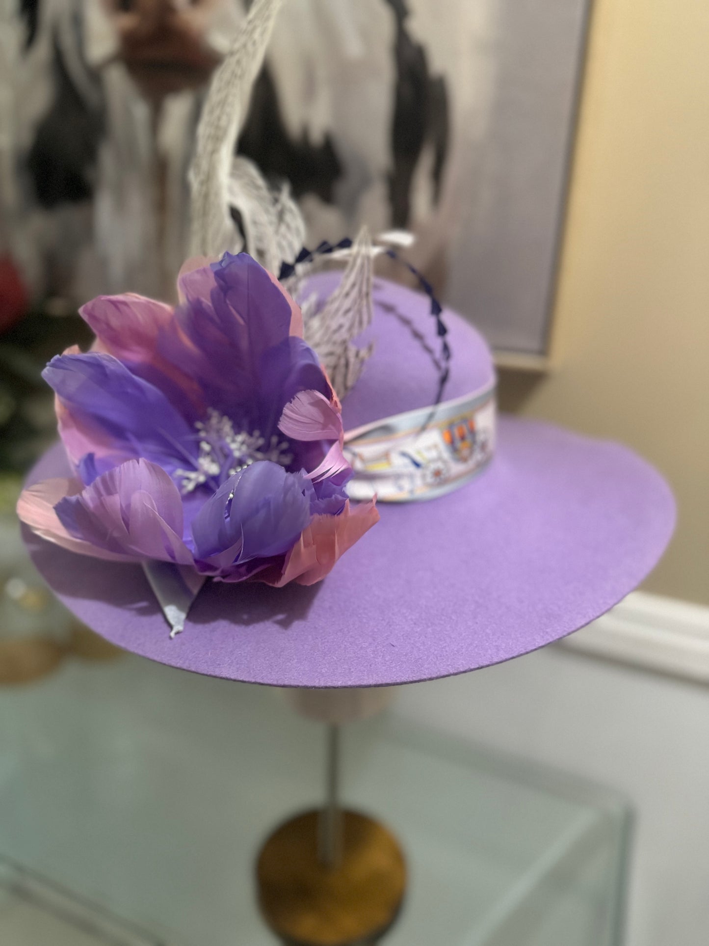 “Miriam” lilac felt/wool hat size 58cm