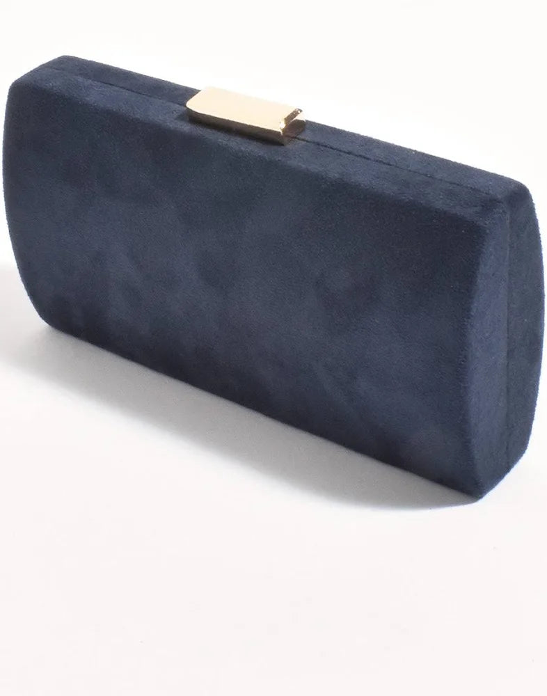 Clea Navy structured clutch