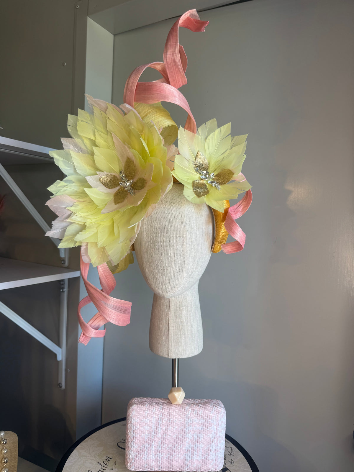 “Pia” yellow,pink and gold statement