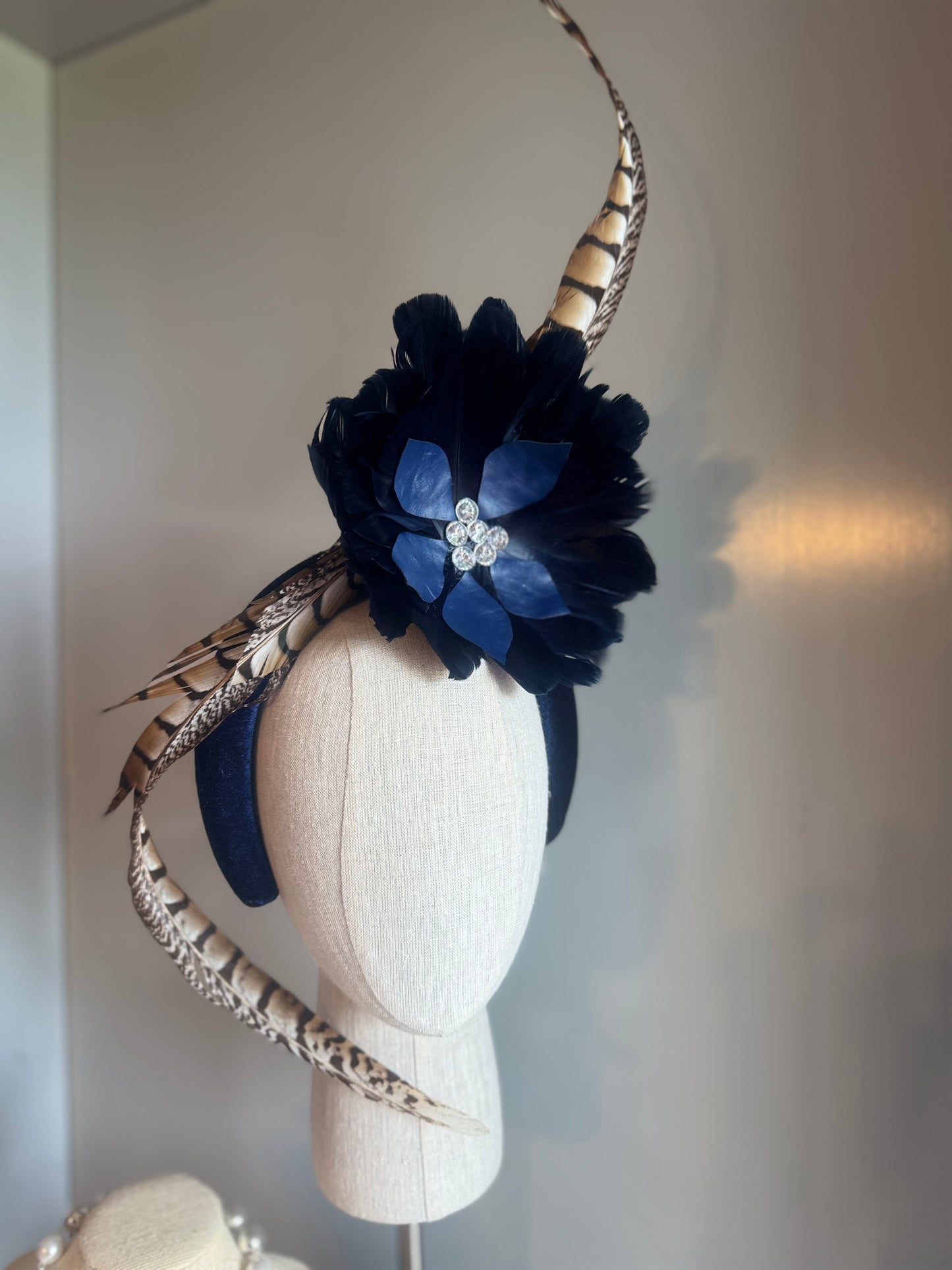 “Taylor” Navy feather statement