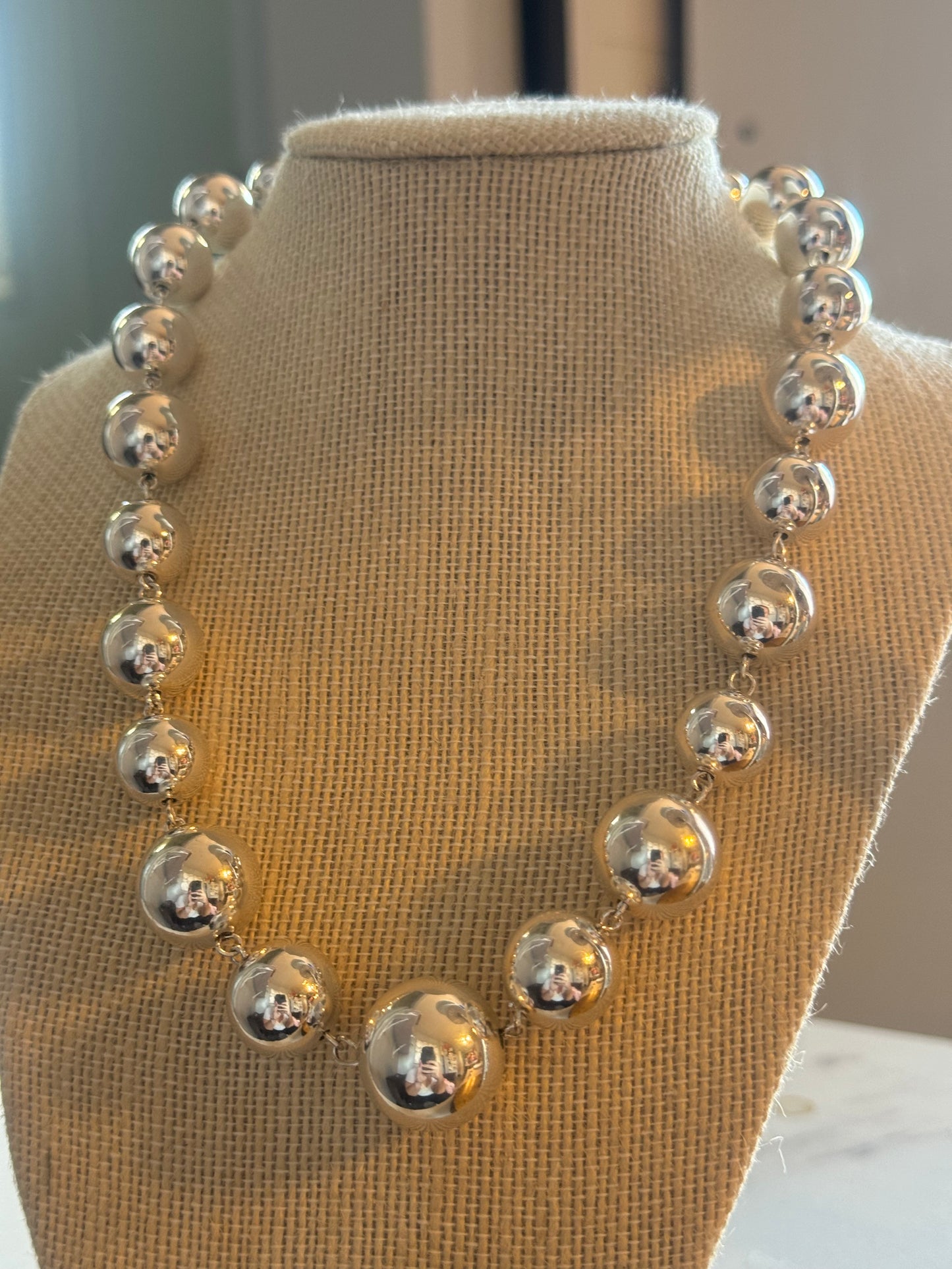 Adorne silver ball necklace