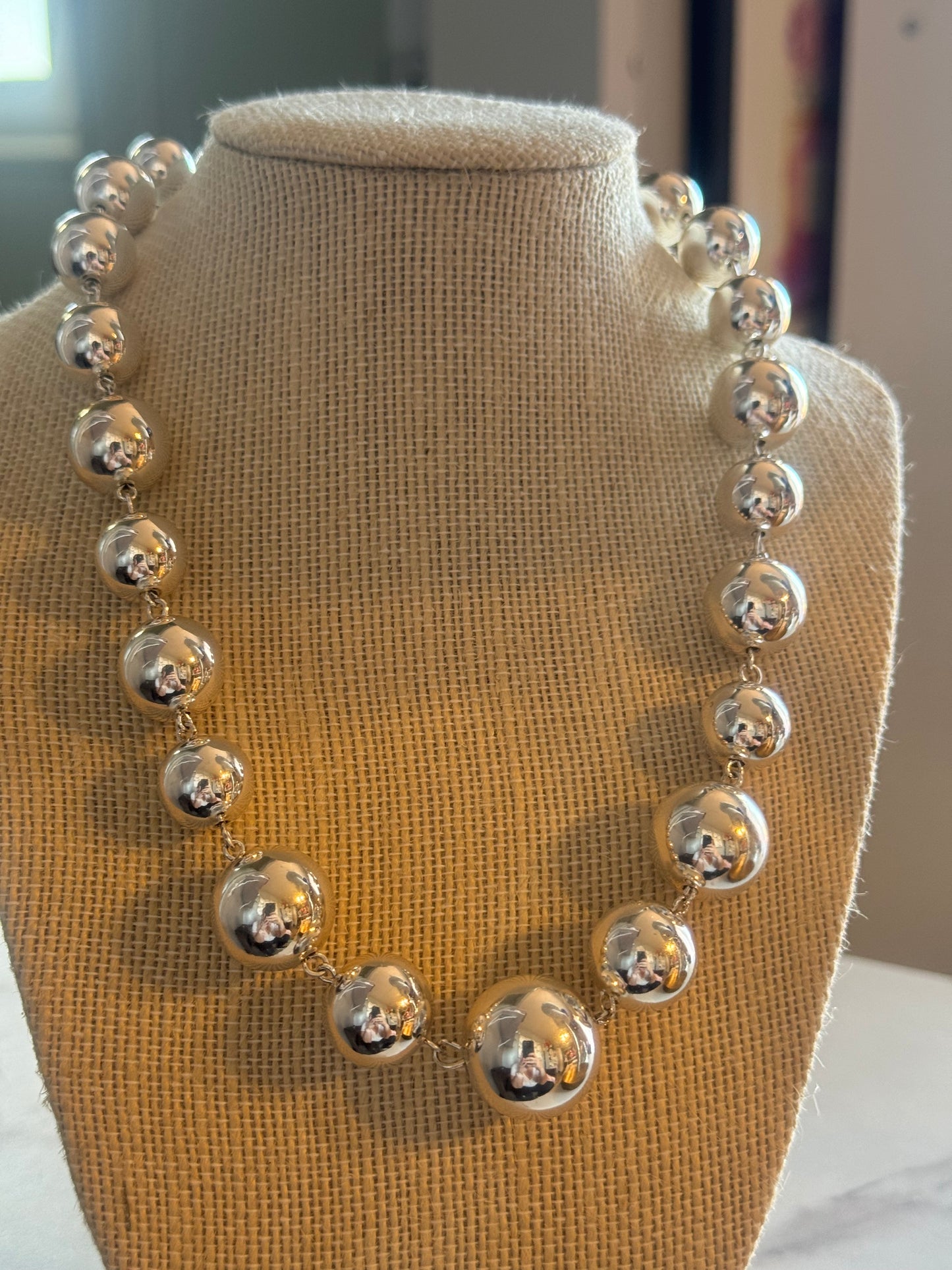 Adorne silver ball necklace