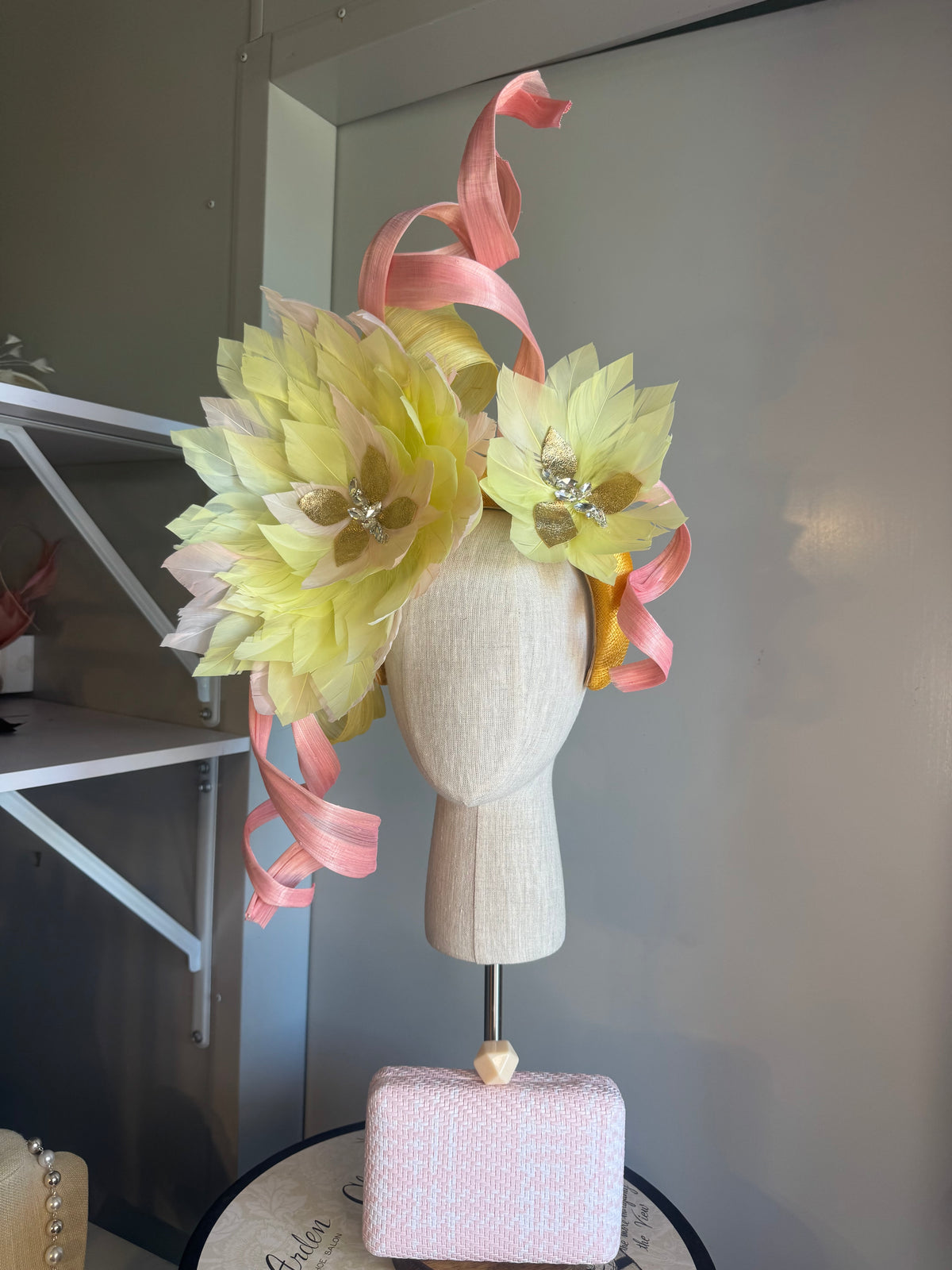 “Pia” yellow,pink and gold statement