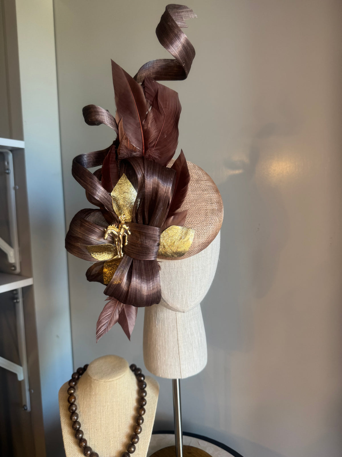 “Rita” brown & Gold statement