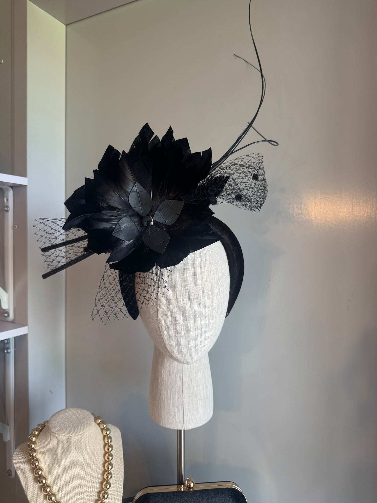 “bobbi” black feather statement