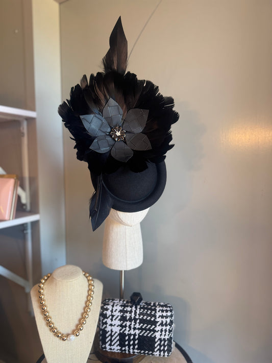 “Nettie” black feather statement