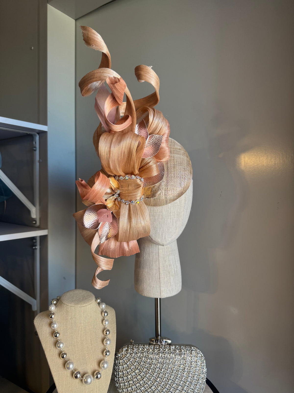 “Jess” blush pink & rose gold statement