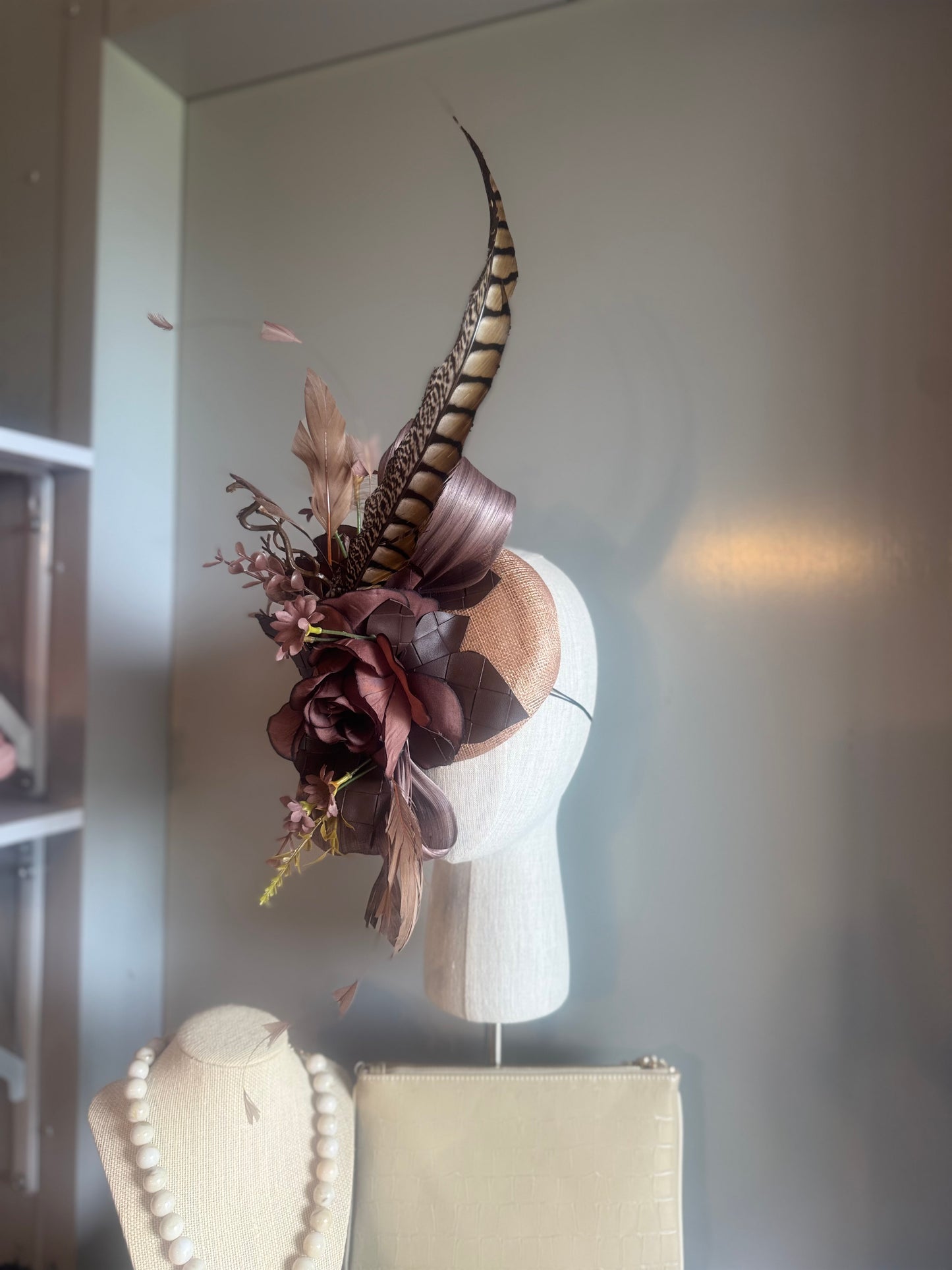 “Jackie” brown floral statement