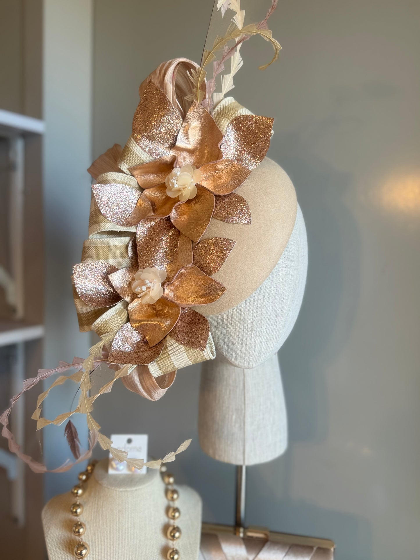 “Jacinta” Nude rose gold pillbox
