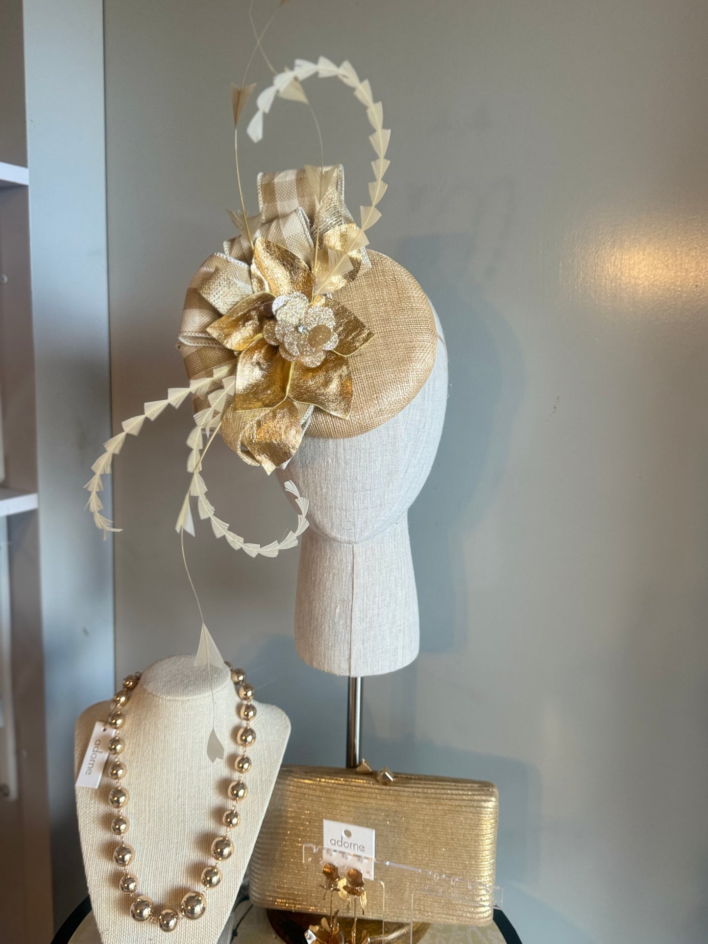 “Sam” gold statement fascinator