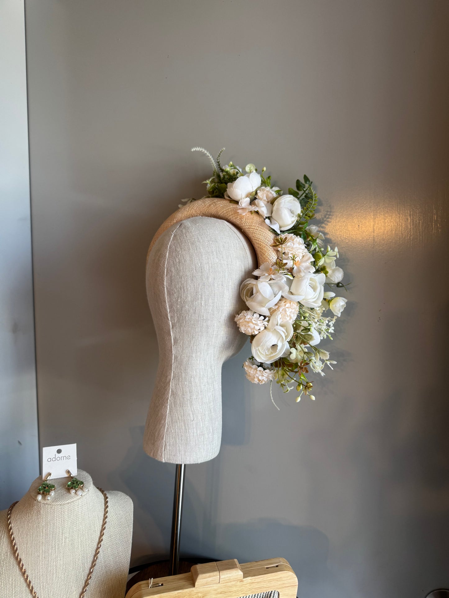 “Chelsea” floral statement sinamay headband