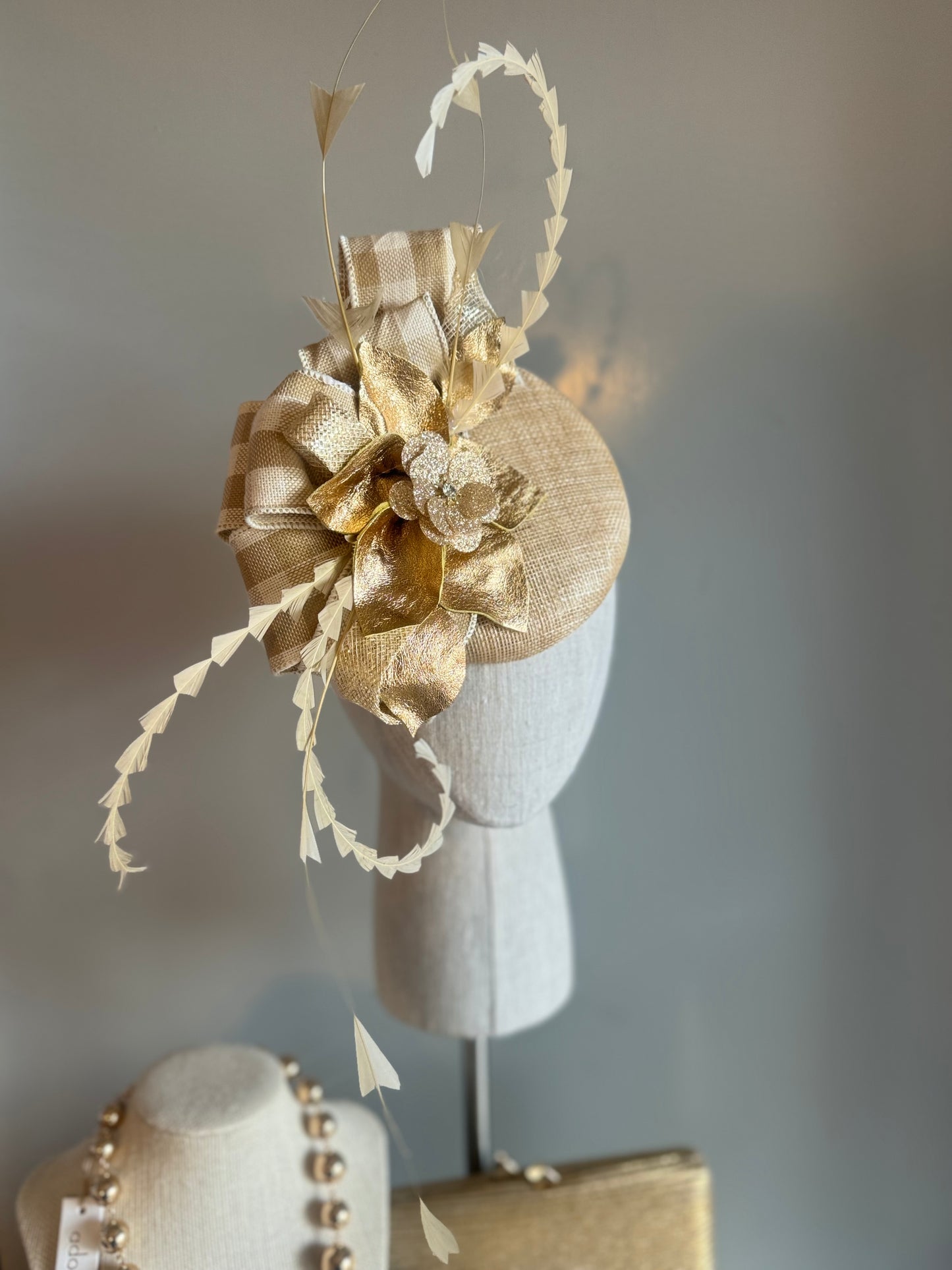 “Sam” gold statement fascinator