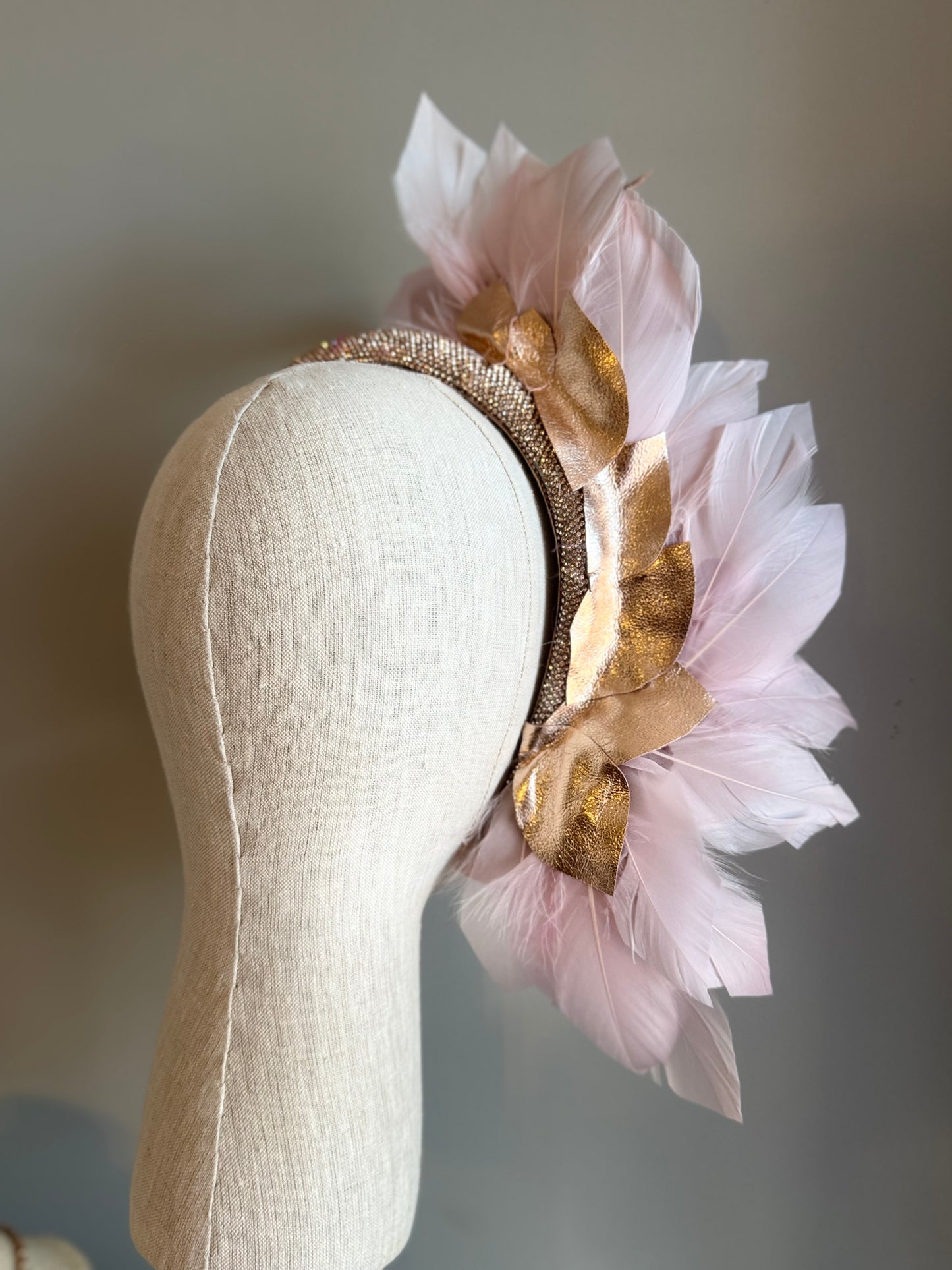 “Greta” rose gold & pink statement