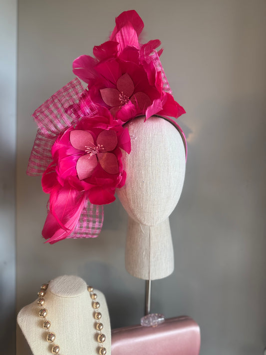 “Leah” pink feather floral